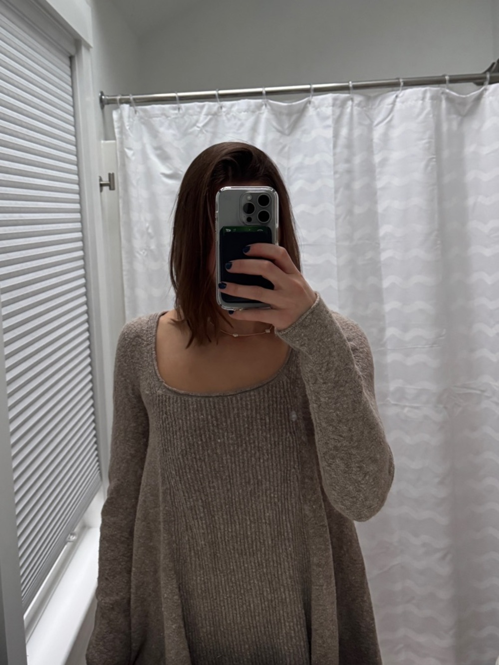 Cozy Ribbed Knit Square Neck Pullover Sweater - Taupe